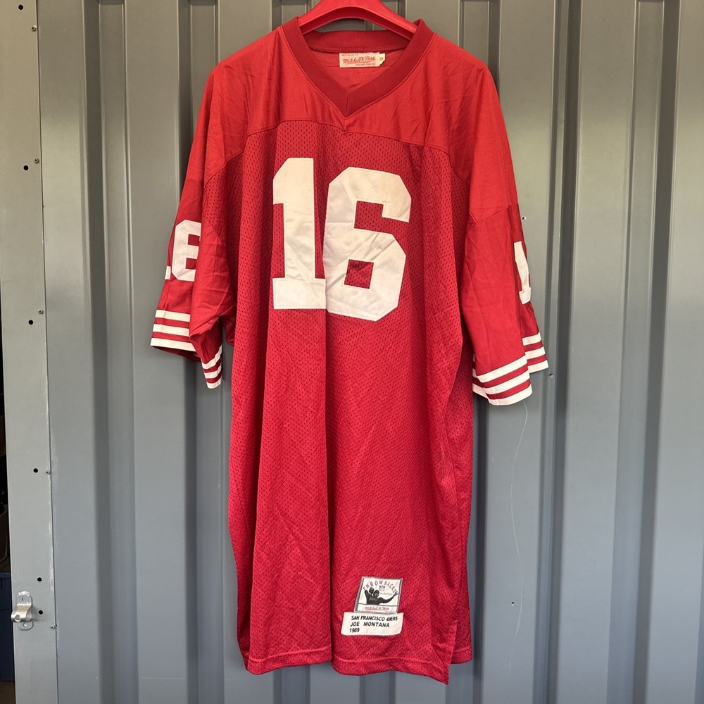 JOE MONTANA MITCHELL AND NESS THROWBACK 1989 STITCHED JERSEY SZ 60